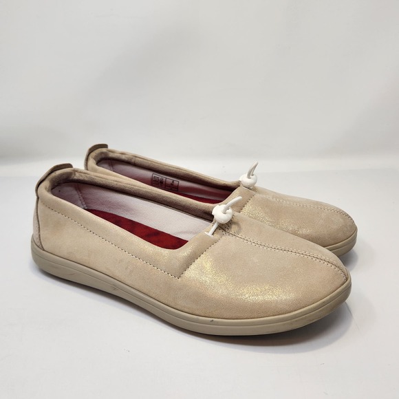 SAS Womens Funk Active Metallic Gold Leather Slip On Loafers Size 8 M Comfort - Picture 1 of 8